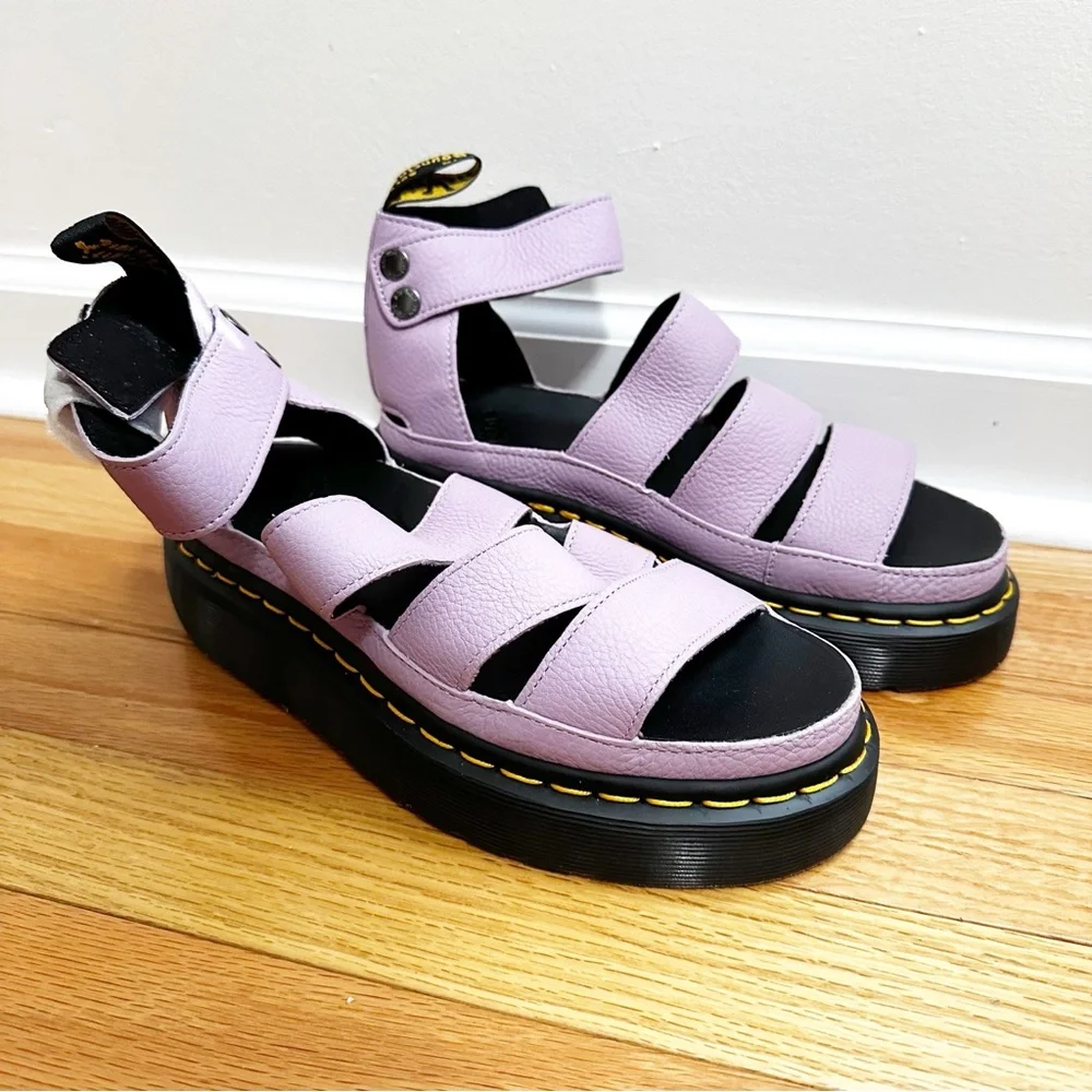 Urban Outfitters Dr. Martens's CLARISSA II PISA LEATHER PLATFORM STRAP SANDALS